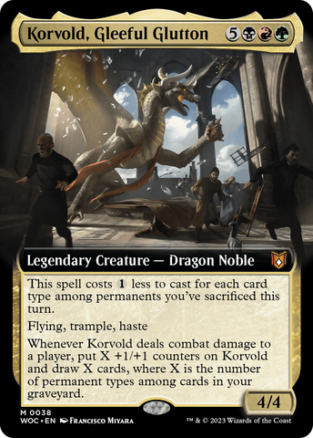 Korvold, Gleeful Glutton (Extended Art) [Wilds of Eldraine Commander] - The Mythic Store | 24h Order Processing