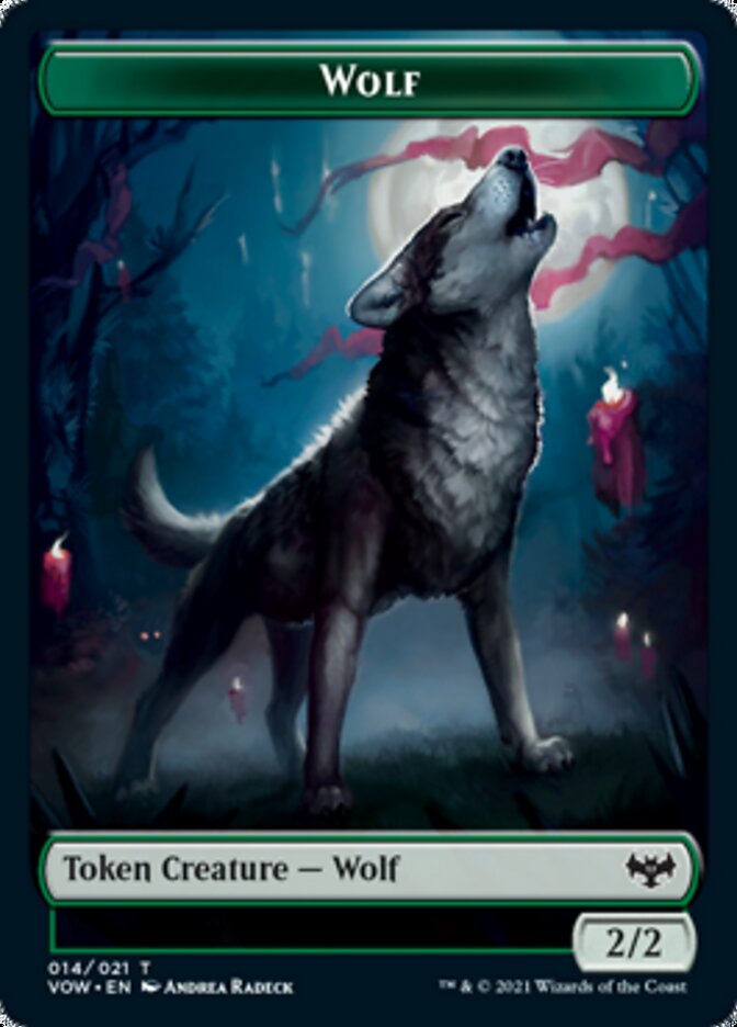 Human (001) // Wolf (014) Double-Sided Token [Innistrad: Crimson Vow Tokens] - The Mythic Store | 24h Order Processing