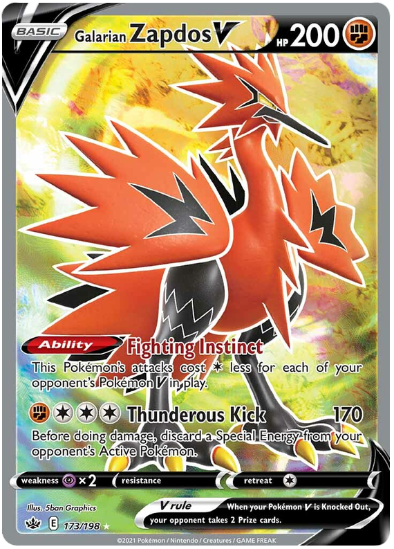 Galarian Zapdos V (173/198) [Sword & Shield: Chilling Reign] - The Mythic Store | 24h Order Processing