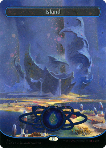 Island (487) (Planetary Space-ic Land) (Galaxy Foil) [Unfinity] - The Mythic Store | 24h Order Processing
