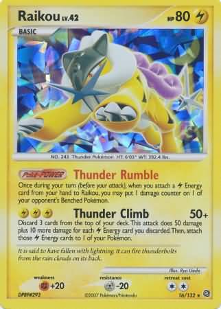 Raikou (16/132) (Cracked Ice Holo) [Diamond & Pearl: Secret Wonders] - The Mythic Store | 24h Order Processing