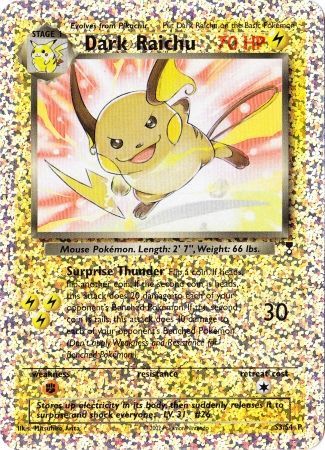 Dark Raichu (S3/S4) [Box Topper] - The Mythic Store | 24h Order Processing