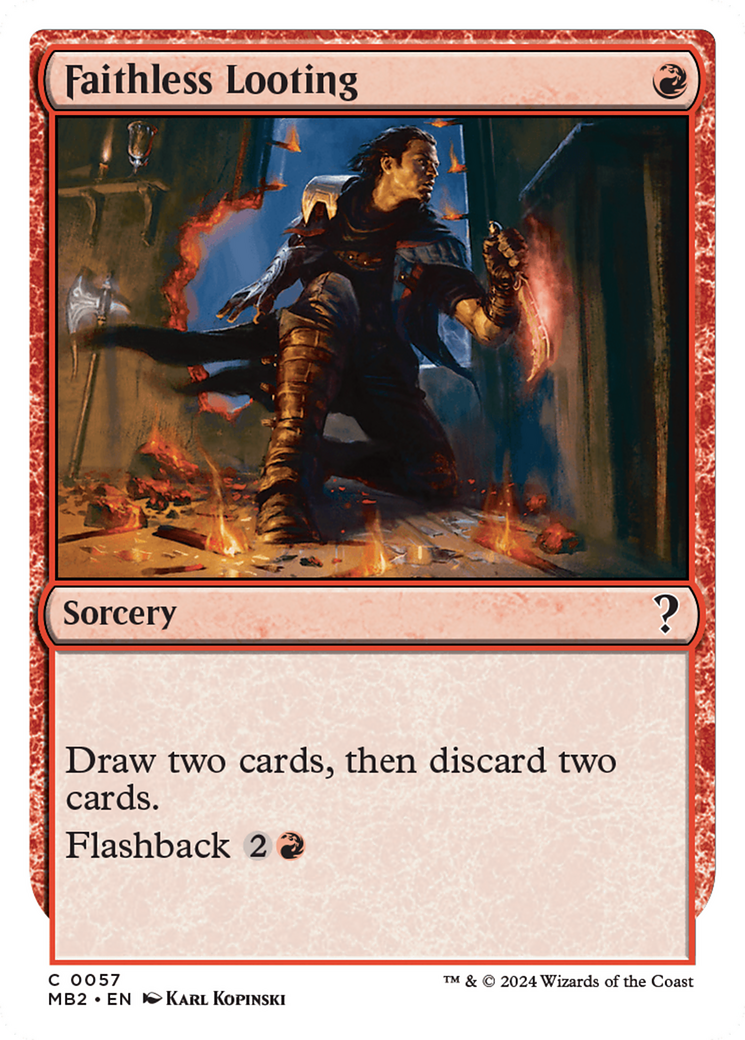 Faithless Looting (White Border) [Mystery Booster 2] - The Mythic Store | 24h Order Processing