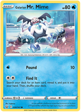 Galarian Mr. Mime (034/163) [Sword & Shield: Battle Styles] - The Mythic Store | 24h Order Processing