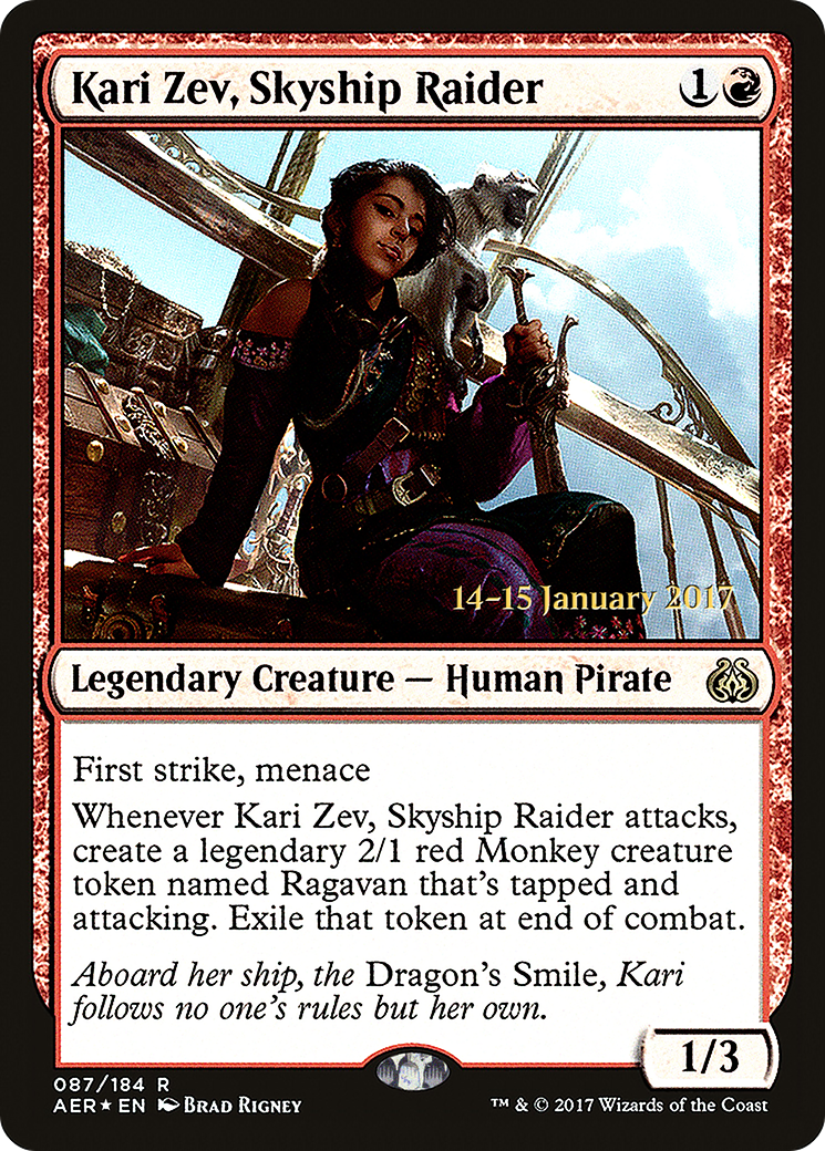 Kari Zev, Skyship Raider [Aether Revolt Prerelease Promos] - The Mythic Store | 24h Order Processing