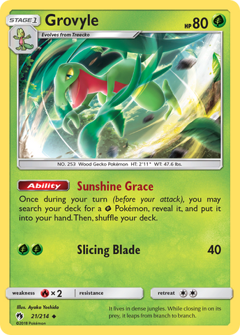 Grovyle (21/214) [Sun & Moon: Lost Thunder] - The Mythic Store | 24h Order Processing