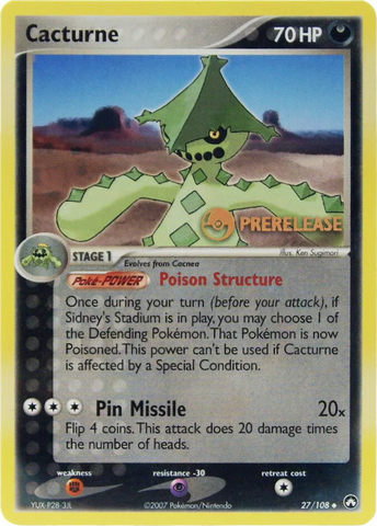 Cacturne (27/108) (Prerelease Promo) [EX: Power Keepers] - The Mythic Store | 24h Order Processing