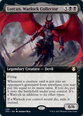 Lorcan, Warlock Collector (Extended Art) [Dungeons & Dragons: Adventures in the Forgotten Realms Commander] - The Mythic Store | 24h Order Processing