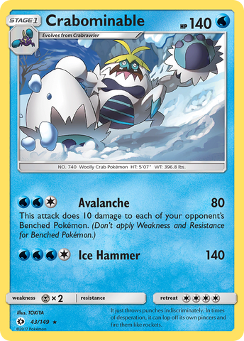Crabominable (43/149) [Sun & Moon: Base Set] - The Mythic Store | 24h Order Processing