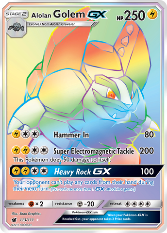 Alolan Golem GX (113/111) [Sun & Moon: Crimson Invasion] - The Mythic Store | 24h Order Processing