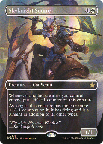 Skyknight Squire (Borderless) (Mana Foil) [Foundations] - The Mythic Store | 24h Order Processing