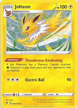 Jolteon (047/185) (Cosmos Holo) [Sword & Shield: Vivid Voltage] - The Mythic Store | 24h Order Processing