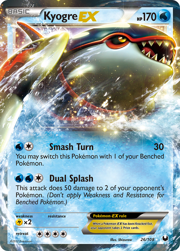 Kyogre EX (26/108) [Black & White: Dark Explorers] - The Mythic Store | 24h Order Processing