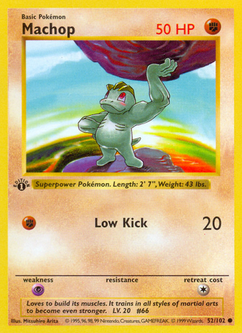 Machop (52/102) (Shadowless) [Base Set 1st Edition] - The Mythic Store | 24h Order Processing