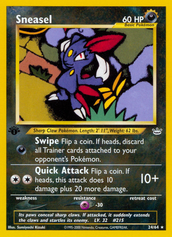 Sneasel (24/64) [Neo Revelation 1st Edition] - The Mythic Store | 24h Order Processing