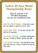 1997 World Championships Ad [World Championship Decks 1997] - The Mythic Store | 24h Order Processing
