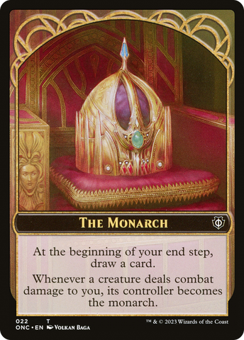 The Monarch // Golem Double-Sided Token [Phyrexia: All Will Be One Commander Tokens] - The Mythic Store | 24h Order Processing