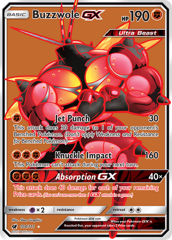 Buzzwole GX (104/111) [Sun & Moon: Crimson Invasion] - The Mythic Store | 24h Order Processing
