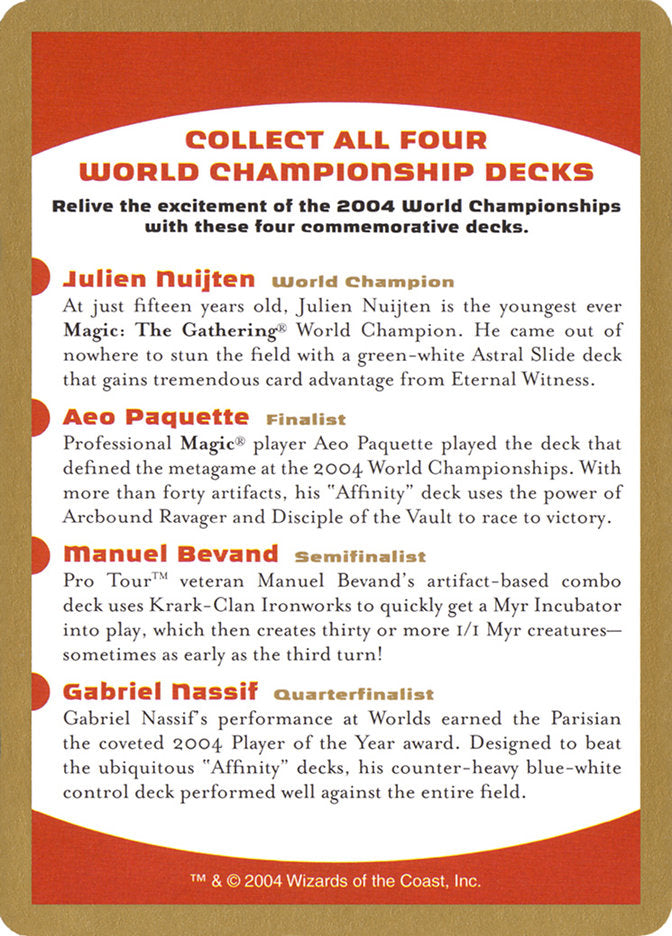 2004 World Championships Ad [World Championship Decks 2004] - The Mythic Store | 24h Order Processing