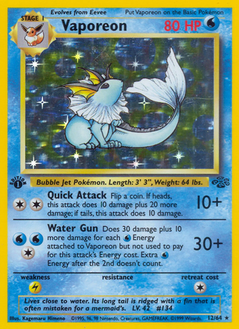 Vaporeon (12/64) [Jungle 1st Edition] - The Mythic Store | 24h Order Processing