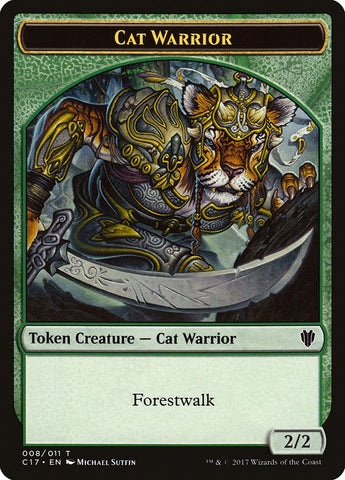 Cat Warrior (008) // Rat (003) Double-Sided Token [Commander 2017 Tokens] - The Mythic Store | 24h Order Processing