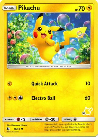 Pikachu (19/68) (Pikachu Stamp #55) [Battle Academy 2020] - The Mythic Store | 24h Order Processing
