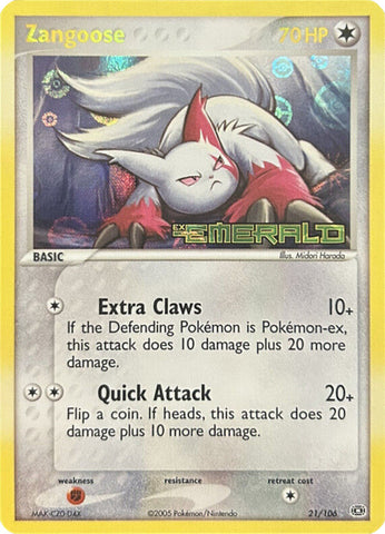 Zangoose (21/106) (Stamped) [EX: Emerald] - The Mythic Store | 24h Order Processing