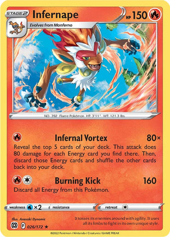 Infernape (026/172) (Theme Deck Exclusive) [Sword & Shield: Brilliant Stars] - The Mythic Store | 24h Order Processing