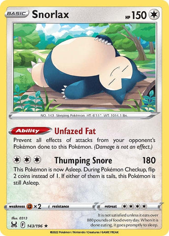 Snorlax (143/196) [Sword & Shield: Lost Origin] - The Mythic Store | 24h Order Processing