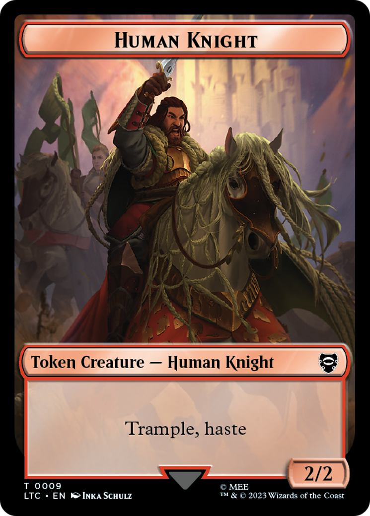 Human Knight // Human Double-Sided Token [The Lord of the Rings: Tales of Middle-Earth Commander Tokens] - The Mythic Store | 24h Order Processing