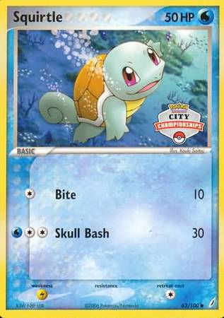 Squirtle (63/100) (City Championship Promo) [EX: Crystal Guardians] - The Mythic Store | 24h Order Processing