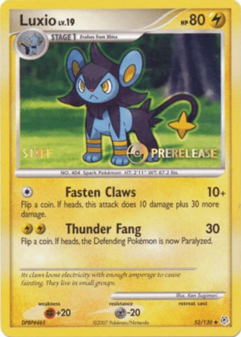Luxio (52/130) (Prerelease Promo Staff) [Nintendo: Black Star Promos] - The Mythic Store | 24h Order Processing