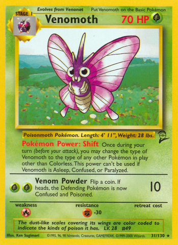 Venomoth (31/130) [Base Set 2] - The Mythic Store | 24h Order Processing