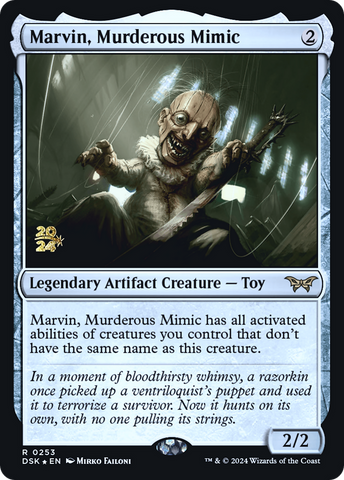 Marvin, Murderous Mimic [Duskmourn: House of Horror Prerelease Promos] - The Mythic Store | 24h Order Processing