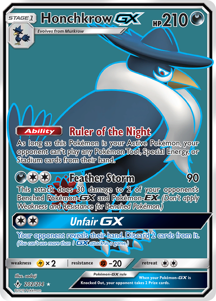 Honchkrow GX (202/214) [Sun & Moon: Unbroken Bonds] - The Mythic Store | 24h Order Processing
