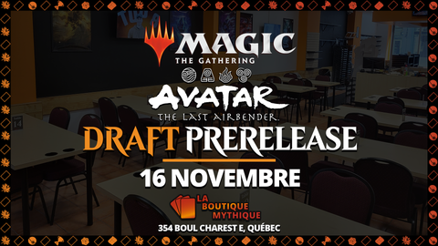 MTG Avatar: The Last Airbender Prerelease Draft (16 Nov - 14h) Ticket - The Mythic Store | 24h Order Processing