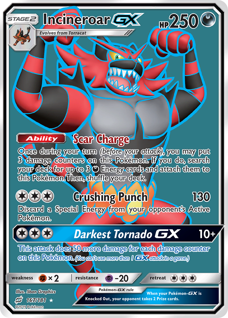 Incineroar GX (167/181) [Sun & Moon: Team Up] - The Mythic Store | 24h Order Processing