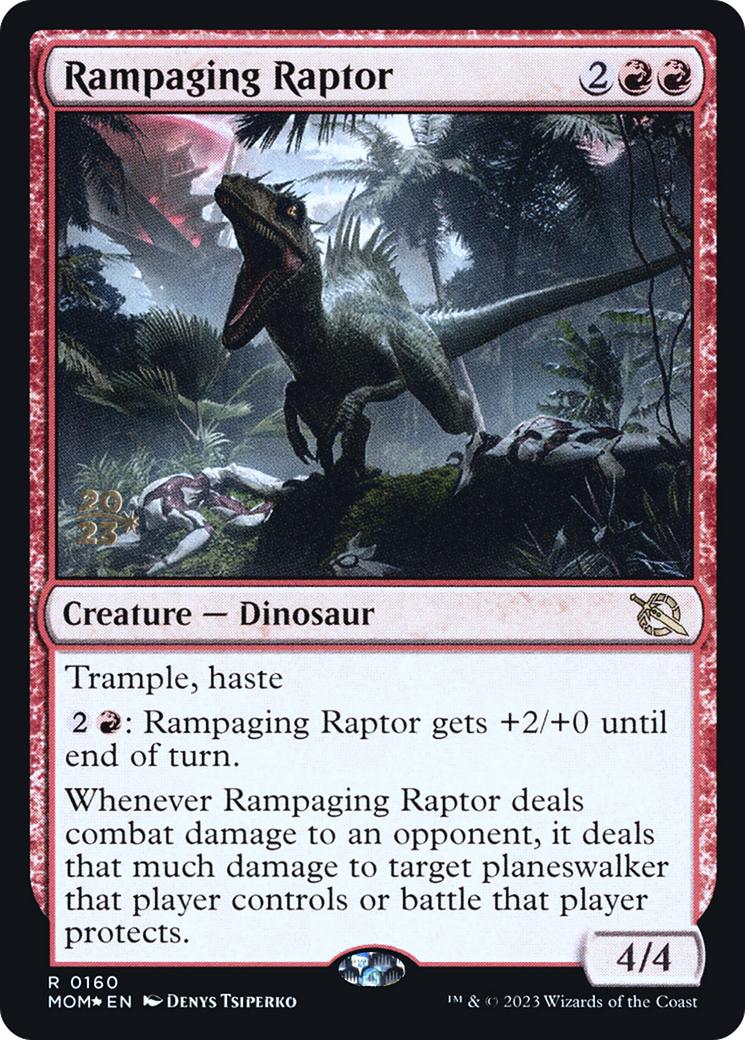 Rampaging Raptor [March of the Machine Prerelease Promos] - The Mythic Store | 24h Order Processing