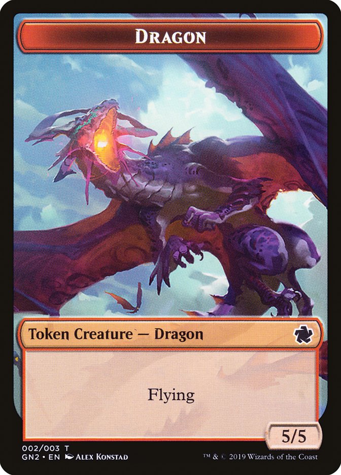 Dragon // Dinosaur Double-Sided Token [Game Night 2019 Tokens] - The Mythic Store | 24h Order Processing