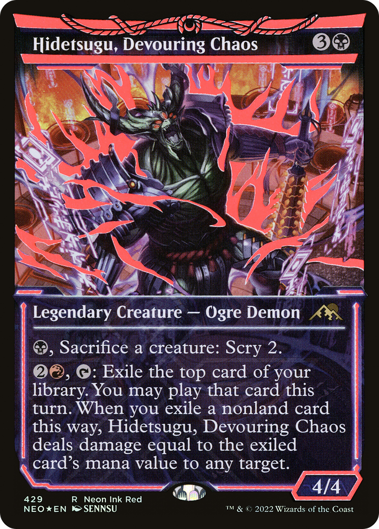 Hidetsugu, Devouring Chaos (Neon Ink Red) [Kamigawa: Neon Dynasty] - The Mythic Store | 24h Order Processing