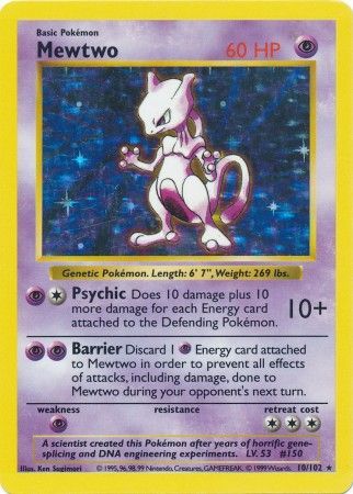 Mewtwo (10/102) [Base Set Shadowless Unlimited] - The Mythic Store | 24h Order Processing