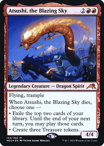 Atsushi, the Blazing Sky [Kamigawa: Neon Dynasty Prerelease Promos] - The Mythic Store | 24h Order Processing