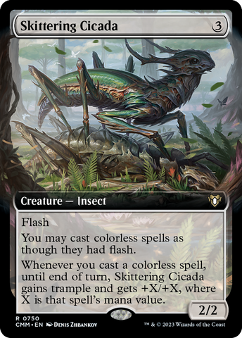 Skittering Cicada (Extended Art) [Commander Masters] - The Mythic Store | 24h Order Processing