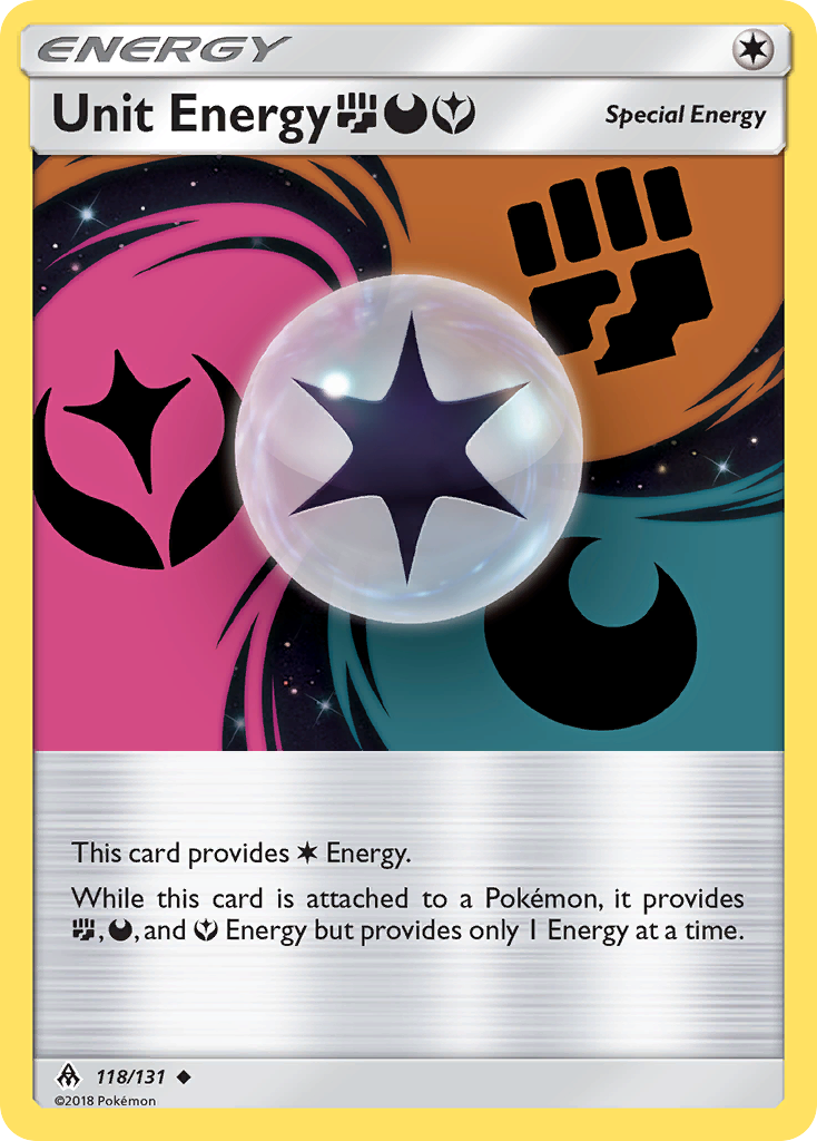 Unit Energy (118/131) (Fighting, Darkness, Fairy) [Sun & Moon: Forbidden Light] - The Mythic Store | 24h Order Processing