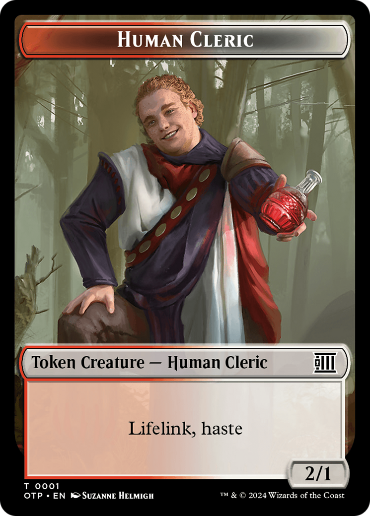 Human Cleric // Plot Double-Sided Token [Outlaws of Thunder Junction: Breaking News Tokens] - The Mythic Store | 24h Order Processing