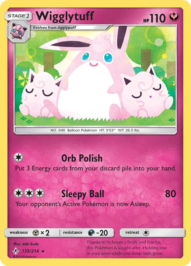 Wigglytuff (135/214) [Sun & Moon: Unbroken Bonds] - The Mythic Store | 24h Order Processing