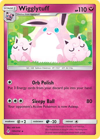Wigglytuff (135/214) [Sun & Moon: Unbroken Bonds] - The Mythic Store | 24h Order Processing