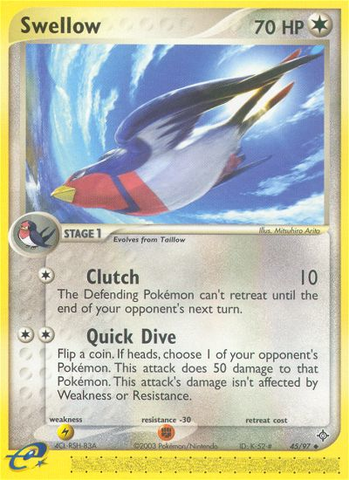 Swellow (45/97) [EX: Dragon] - The Mythic Store | 24h Order Processing