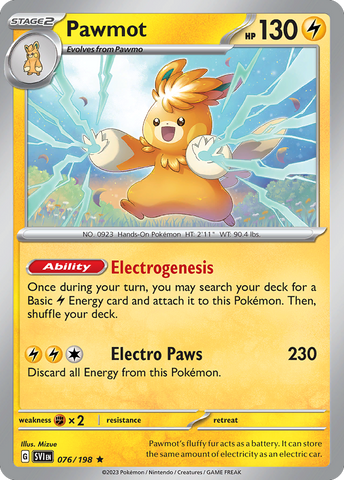 Pawmot (076/198) (Line Holo) [Scarlet & Violet: Base Set] - The Mythic Store | 24h Order Processing
