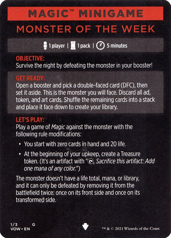 Monster of The Week (Magic Minigame) [Innistrad: Crimson Vow Minigame] - The Mythic Store | 24h Order Processing